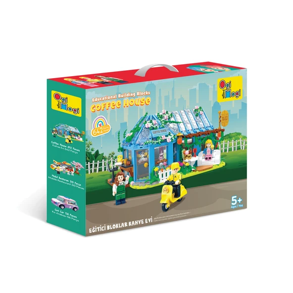 Ogi Mogi Toys Eğitici Bloklar Kahve Evi 642 Parça, Lego Uyumlu Yapı Seti - 3