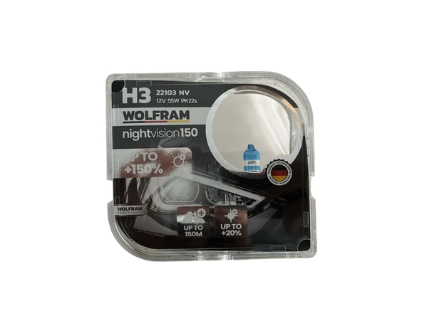 WOLFRAM H3 12V %150 GÜÇLÜ %20 BEYAZ IŞIK AMPUL