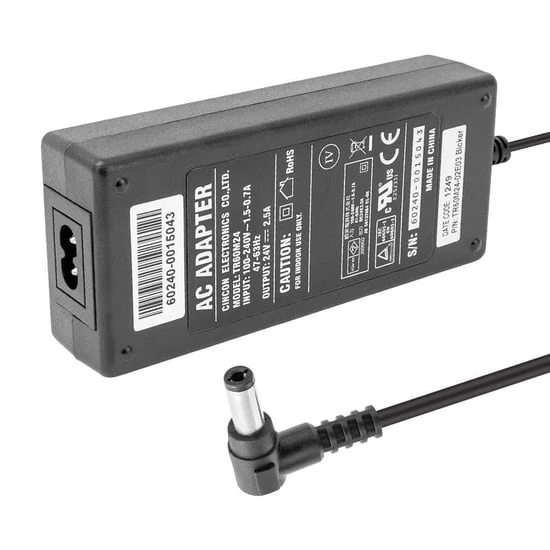 24 Volt 2.5 Amper 60 Watt Plastik Kasa Masaüstü Adaptör (5.5*2.5 L Uçlu) ürün görseli