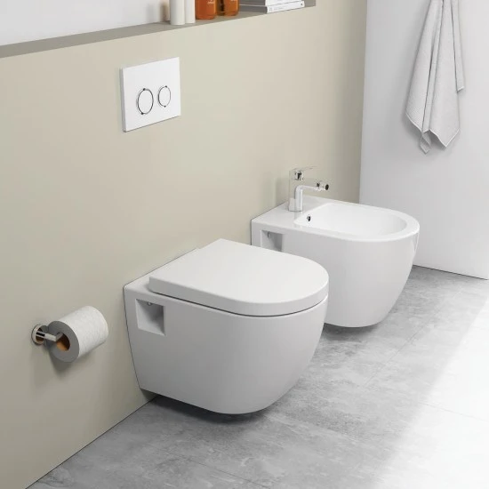 Quarter Bath Deep Asma Klozet Açık Montaj 52cm Beyaz Kapak Dahil - Resim 2