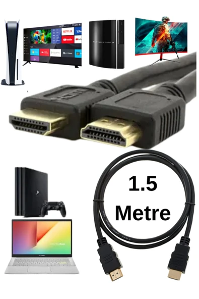 Hdmı Kablo 1.5 Metre 4K HDMI Kablo | PS3 PS4 PS5 TV Laptop PC Uyumlu - Resim 5