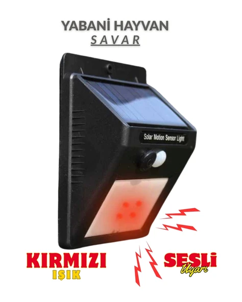 Domuz Kovucu Ayı Kovucu Işıklı Sesli Güneş Enerjili Sensörlü Solar Gece Gündüz Modlu Domuz Kovar Ayı Kovar