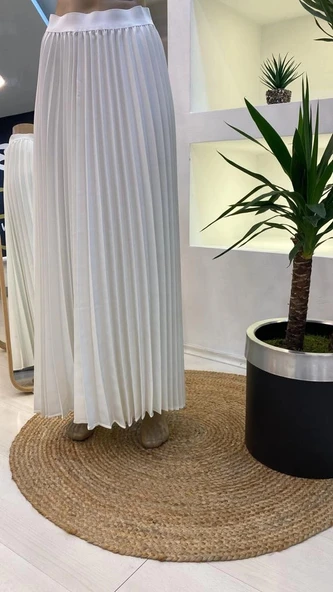 İnvee Pliseli Etek EKRU 6998 - Resim 4