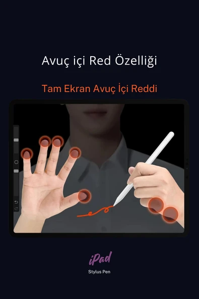 iPad Avuçiçi Algılamayan 1. Nesil Elma Tablet Kalemi - Resim 2