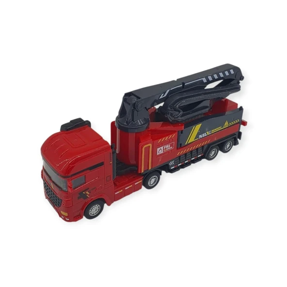 Metal İtfaiye Arabası - Söndürme Vinçli 26cm - 706-43 - 4