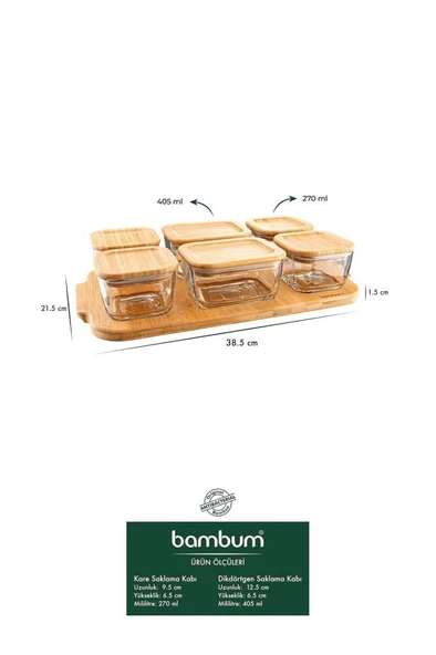 Bambum Enzo - 13 Parça Cam Kahvaltılık - Resim 7