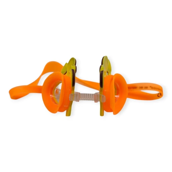 Çocuk Yüzücü Gözlüğü Silikon Taşıma Çantalı Turuncu Yengeç - 9014 - Resim 4