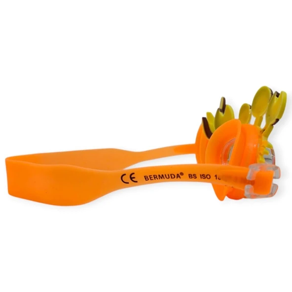 Çocuk Yüzücü Gözlüğü Silikon Taşıma Çantalı Turuncu Yengeç - 9014 - Resim 3