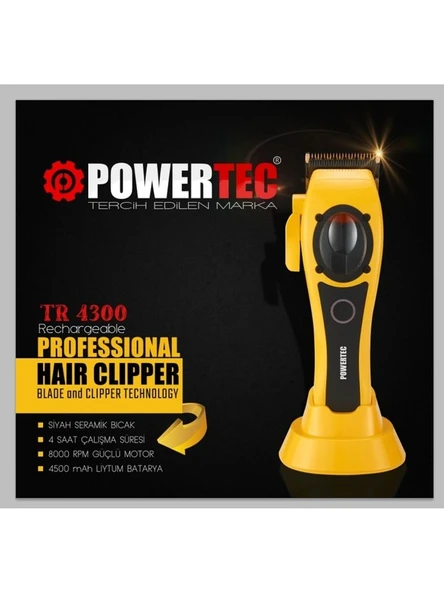 Powertec TR-4300 Profesyonel Saç Sakal Kesim Makinesi - 1