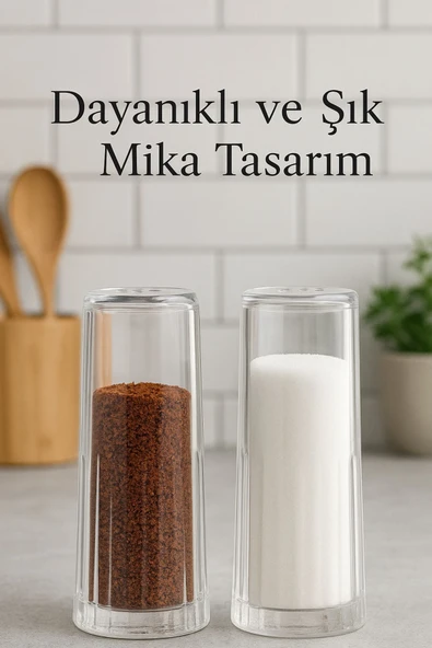 Mithra Life 2 Li Mika Baharatlık Tuzluk Biberlik Seti MIT1204 - Resim 2