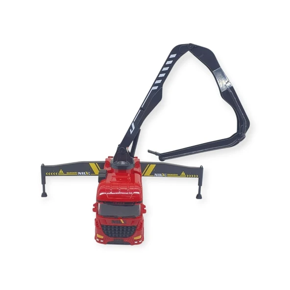 Metal İtfaiye Arabası - Söndürme Vinçli 26cm - 706-43 - 5