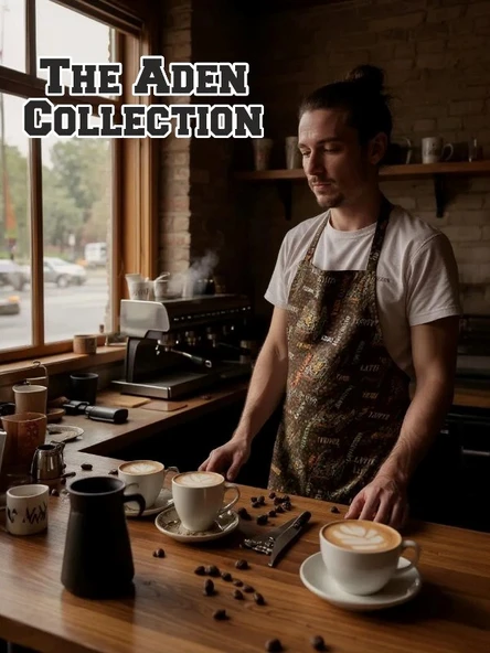 Kahve Desenli barista Önlük - 2