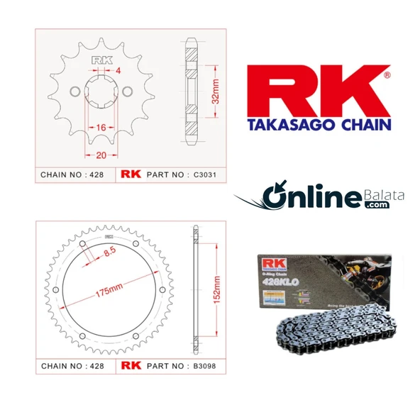 Yamaha WR 125 09-14 RK Zincir Dişli Seti