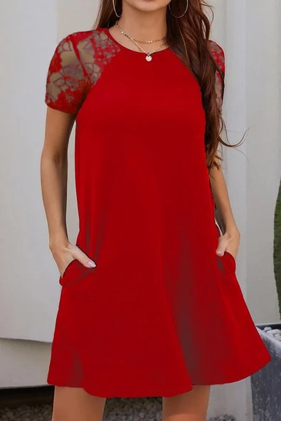 Kol Dantel Viskon Elbise ürün görseli