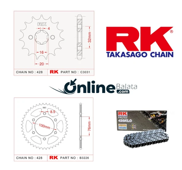 Yamaha R 125 RK Zincir Dişli Seti