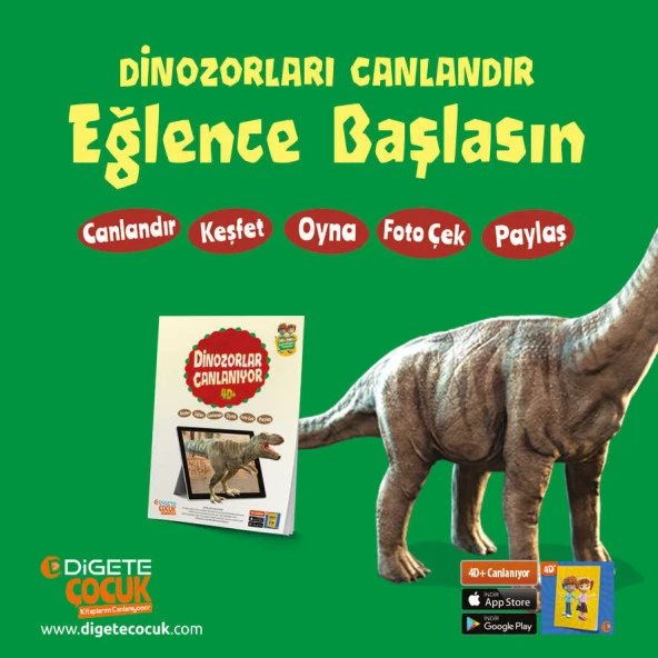 Dinozorlar Canlanıyor Seti, Canlanan kitap + Canlanan yapboz "Arttırılmış Gerçeklik Teknolojisi'yle hazırlanmıştır." - 4
