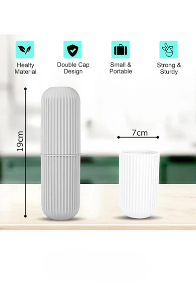 Mithra Life Seyahat Tipi Beyaz Plastik Diş Fırçası, Gözlük, Aksesuar Kutusu Saklama Kabı MIT1210 - 2