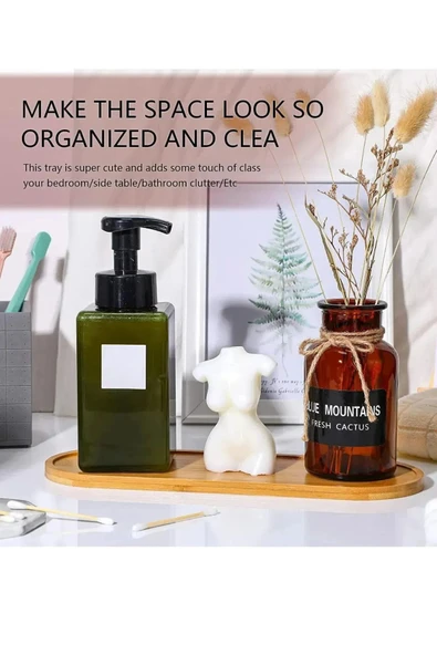 Mithra Life Bambu Oval Sunum Servis Tepsisi Tabağı Yağdanlık Sabunluk Altlığı MIT1223 - Resim 4