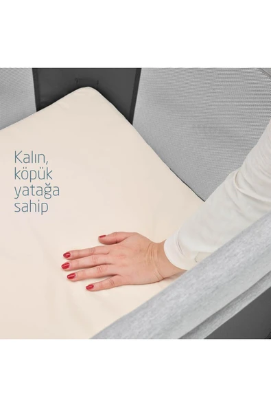 MAXİ-COSİ Maxi Cosi Iris 2 'si Bir Arada Anne Yanı Beşik ve Taşınabilir Çift Katlı Park Yatak Beyond Graphite - Resim 3