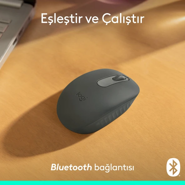 M196 Bluetooth Kablosuz Kompakt Pc ve Mac ile Uyumlu Mouse - Siyah - Resim 3