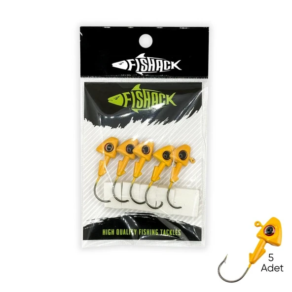 Kurşunlu Jighead Zoka - 6g - Fishack - Sarı (XHA07) - 5 Adet ürün görseli 1