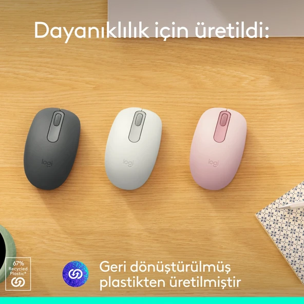 M196 Bluetooth Kablosuz Kompakt Pc ve Mac ile Uyumlu Mouse - Siyah - Resim 5
