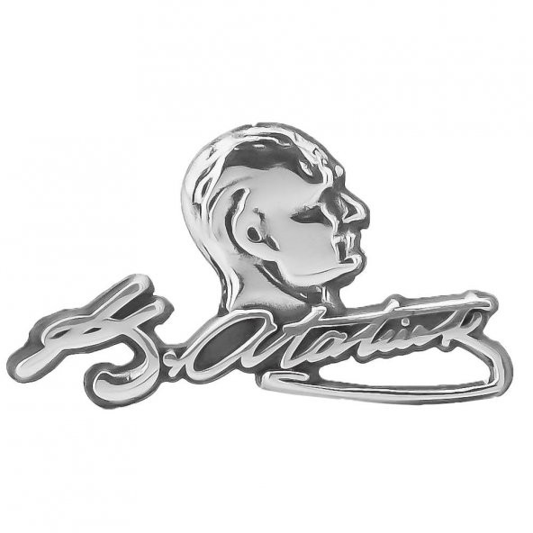 Kemal Atatürk İmzalı ve Siületli 925 Ayar Gümüş Rozet Yaka İğnesi - 2