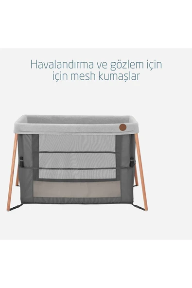 MAXİ-COSİ Maxi Cosi Iris 2 'si Bir Arada Anne Yanı Beşik ve Taşınabilir Çift Katlı Park Yatak Beyond Graphite - Resim 2