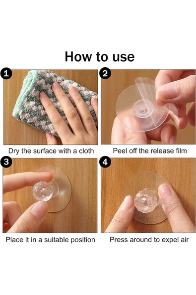Mithra Life 6 Adet Şeffaf Kristal Görünümlü Dolap Çekmece Kolu Tutma Kulbu Zemin Kancası MIT1222 - 2