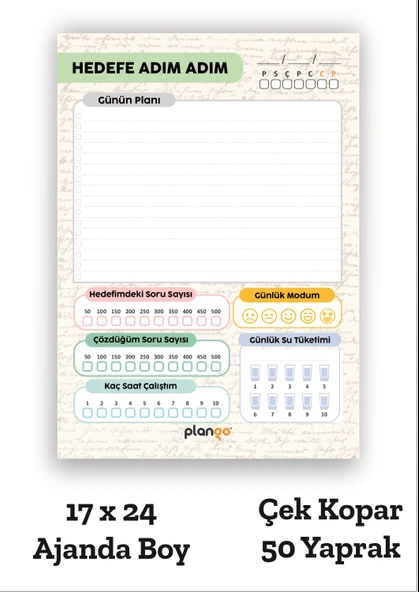 Plango Sınav Planlayıcı Model 1 - Çek Kopar Sınav Planlama Defteri - TYT - AYT - LGS - KPSS - DGS Sınav Planlama ürün görseli