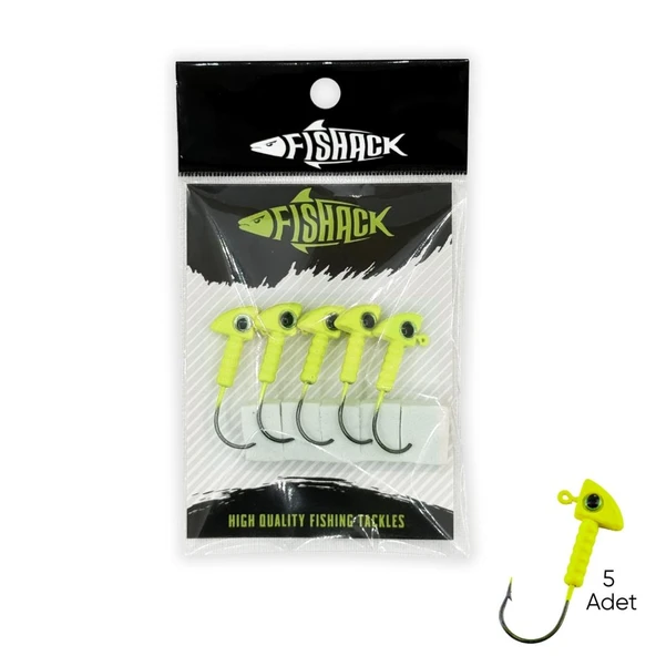 Kurşunlu Jighead Zoka - 7g - Fishack - Açık Yeşil (XHA06) - 5 Adet ürün görseli 1