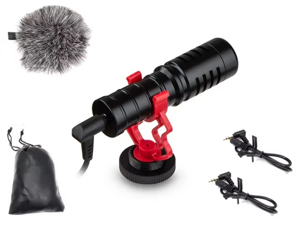 MM1 Profesyonel Süngerli Kardiyot Condenser Mikrofon, PRO VideoMic, iPhone ve Android ile Uyumlu Pro Mikrofon, Kamera, Bilgisayar, Telefon, Tablet uyumludur, - 3