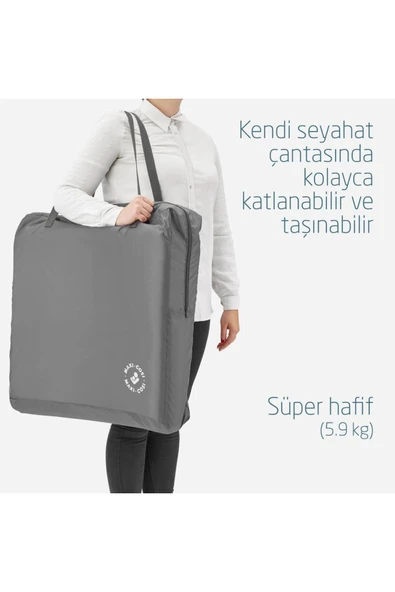 MAXİ-COSİ Maxi Cosi Iris 2 'si Bir Arada Anne Yanı Beşik ve Taşınabilir Çift Katlı Park Yatak Beyond Graphite - Resim 6