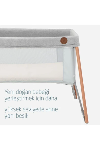 MAXİ-COSİ Iris 2 'si Bir Arada Anne Yanı Beşik ve Taşınabilir Çift Katlı Park Yatak Beyond Grey Eco ürün görseli