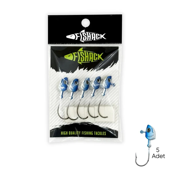 Kurşunlu Jighead Zoka - 8g - Fishack - Mavi Beyaz (XHA11) - 5 Adet ürün görseli 1