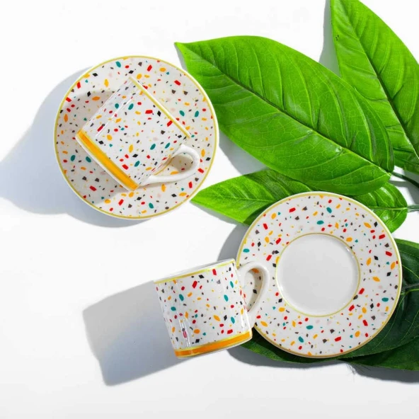 Porsima TE-028 Colorful 6lı Türk Kahvesi Fincan Takımı ürün görseli
