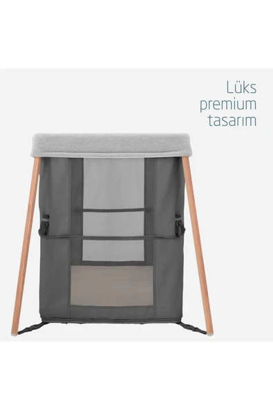 MAXİ-COSİ Maxi Cosi Iris 2 'si Bir Arada Anne Yanı Beşik ve Taşınabilir Çift Katlı Park Yatak Beyond Graphite - Resim 5