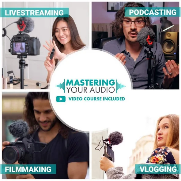 MM1 Profesyonel Süngerli Kardiyot Condenser Mikrofon, PRO VideoMic, iPhone ve Android ile Uyumlu Pro Mikrofon, Kamera, Bilgisayar, Telefon, Tablet uyumludur, - 6