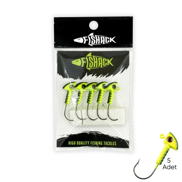 Kurşunlu Jighead Zoka - 6g - Fishack - Yeşil Siyah (XHA06) - 5 Adet ürün görseli 1