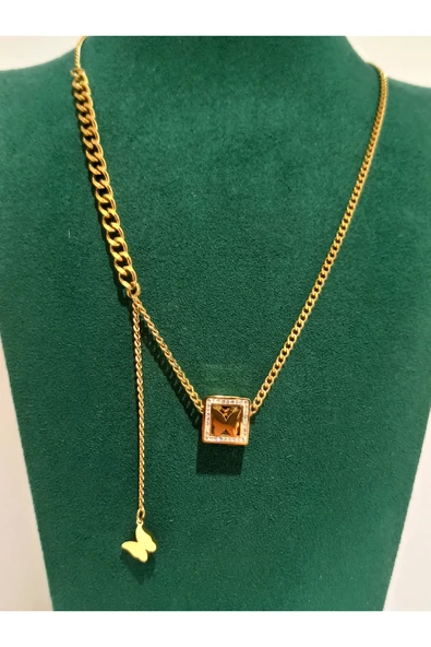 Monalisa Home Gold Renk Lüks Figürlü Gösterişli Kolye ürün görseli 1