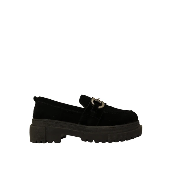 Hobby 26114S Hakiki Süet Deri Kadın Loafer Ayakkabı - Resim 5