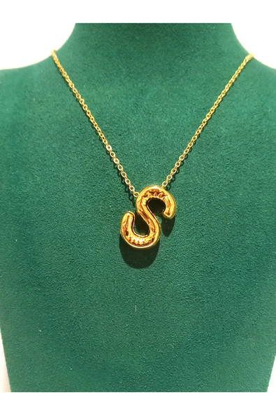 Monalisa Home Gold Renk Lüks Figürlü Gösterişli Harf Kolye ürün görseli