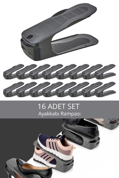 Mithra Life 16 Adet Ayarlanabilir Ayakkabı Rampası Düzenleyici Dolap İçi Organizer MIT1228 ürün görseli