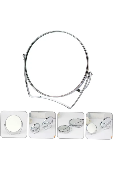 Mithra Life Mini Boy Büyüteçli Çift Taraflı Krom Kaplama Masa Ofis Makyaj Aynası MIT1243 - Resim 3