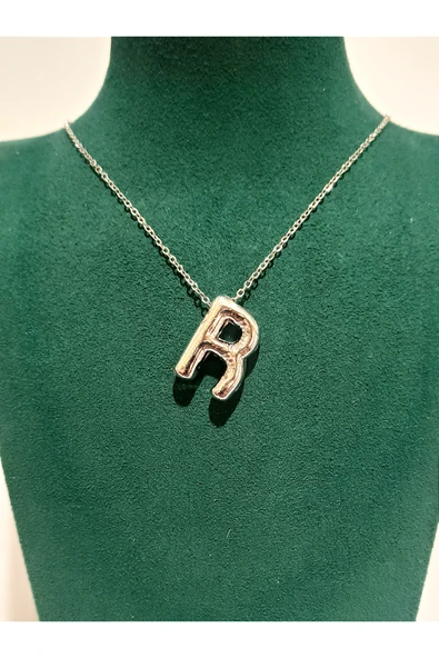 Monalisa Home Gümüş Renk Lüks Figürlü Gösterişli Harf Kolye ürün görseli 1