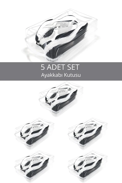 Mithra Life 5 Adet Şeffaf Erkek Kadın Ayakkabı Saklama Kutusu MIT1230 - 2