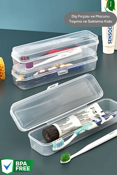 Mithra Life Kalemlik Diş Fırçası Makyaj Seyahat Şeffaf Plastik Saklama Kutusu MIT1237 - 3