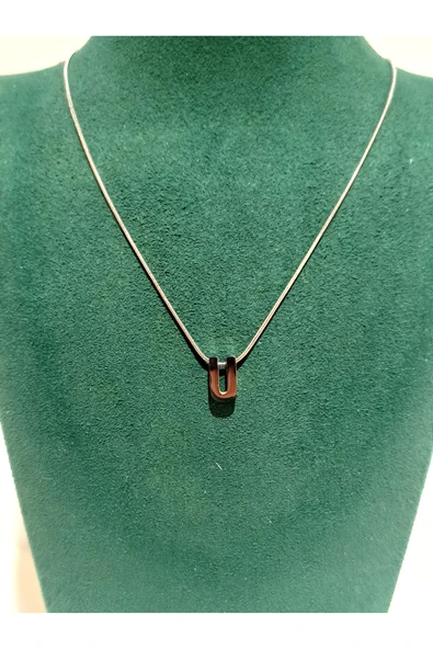 Monalisa Home Gümüş Renk Lüks Figürlü Gösterişli Harf Kolye ürün görseli 1