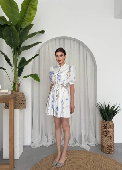 Yen Kuşaklı Elbise - 8