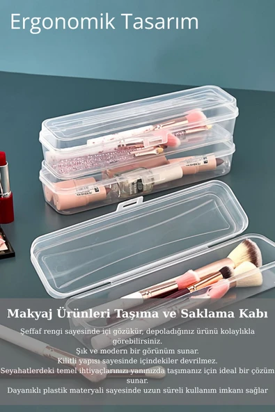Mithra Life Kalemlik Diş Fırçası Makyaj Seyahat Şeffaf Plastik Saklama Kutusu MIT1237 - 6